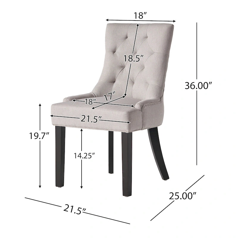 Christopher Knight Home Cheney Contemporary Tufted Dining Chairs (Set of 2) - 21.50 L x 25.00 W x 36.00 H