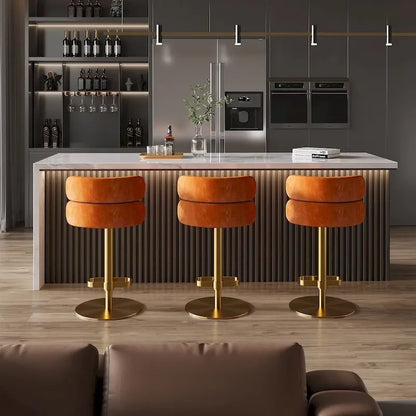 CAROCC Velvet Counter Bar stool with Height Adjustable and Swivel