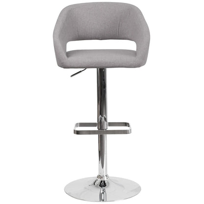 Modern Upholstered Adjustable-Height Barstool with Rounded Back