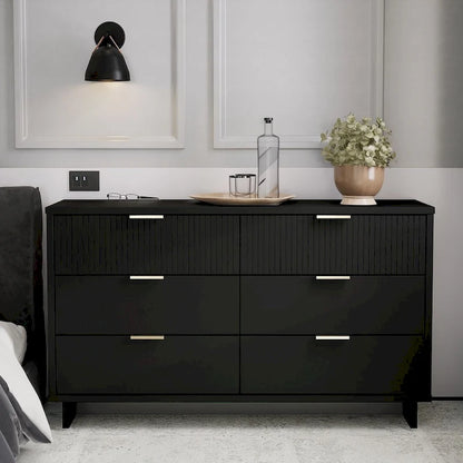 Manhattan Comfort Granville 55.07 Modern Double Wide 6 Drawer Dresser