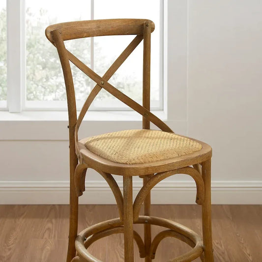 Delilah Rustic Cross Back Counter Stool