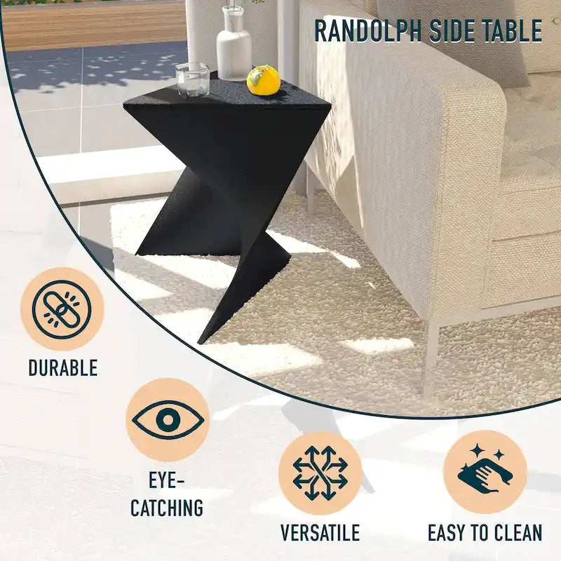 Randolph Indoor Side Table Lightweight Triangular Design Accent End Table