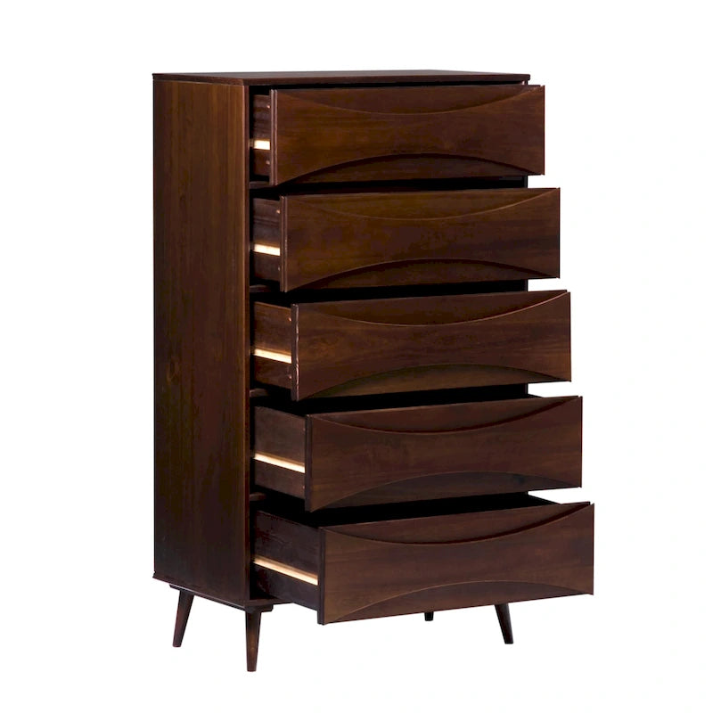 Middlebrook Designs Mid-Century 5-Drawer Solid Wood Dresser