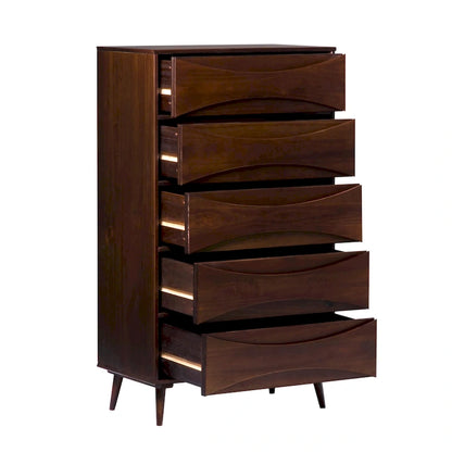 Middlebrook Designs Mid-Century 5-Drawer Solid Wood Dresser