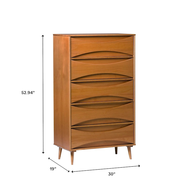 Middlebrook Designs Mid-Century 5-Drawer Solid Wood Dresser
