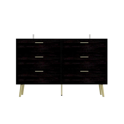 FUFU&GAGA Modern Double 6-Drawer Dresser Chest Of Drawers Cabinet
