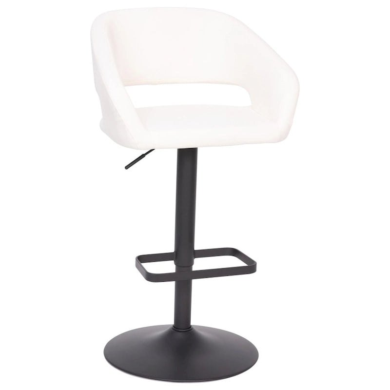 Modern Upholstered Adjustable Height Swivel Barstool with Footrest