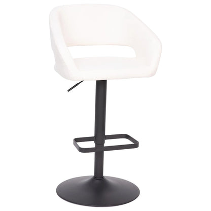 Modern Upholstered Adjustable Height Swivel Barstool with Footrest