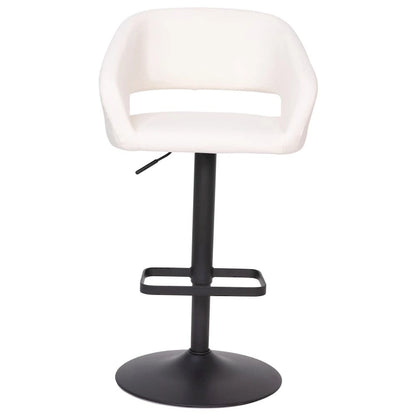 Modern Upholstered Adjustable Height Swivel Barstool with Footrest