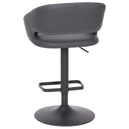 Modern Upholstered Adjustable Height Swivel Barstool with Footrest