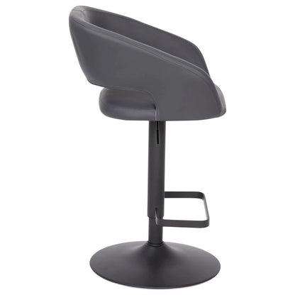 Modern Upholstered Adjustable Height Swivel Barstool with Footrest