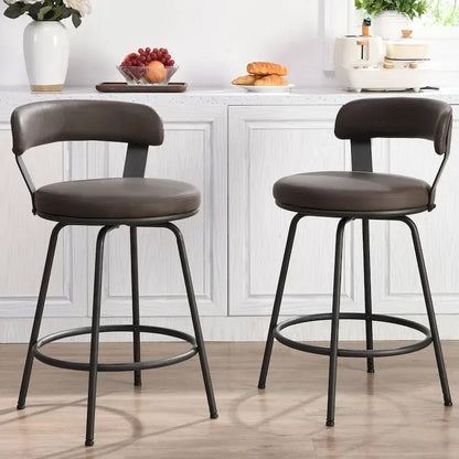 Hausfame Metal Counter Height Industrial Swivel Bar Stools