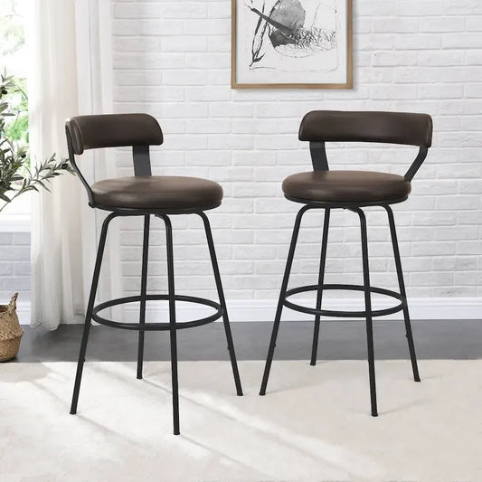 Hausfame Metal Counter Height Industrial Swivel Bar Stools