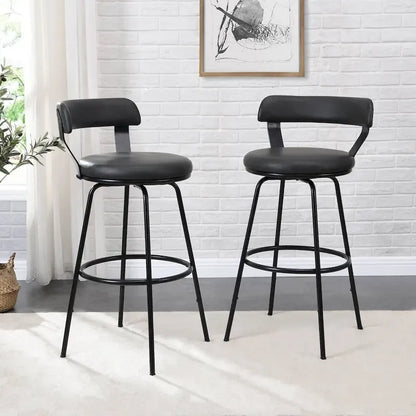 Hausfame Metal Counter Height Industrial Swivel Bar Stools