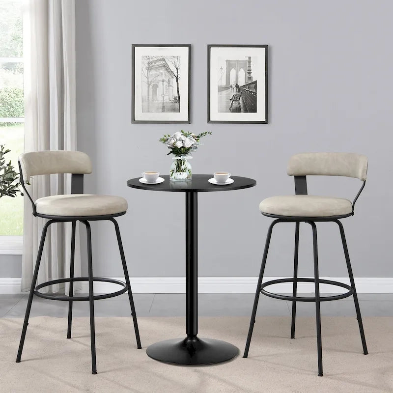 Hausfame Metal Counter Height Industrial Swivel Bar Stools