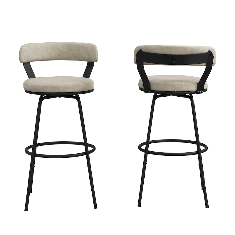Hausfame Metal Counter Height Industrial Swivel Bar Stools