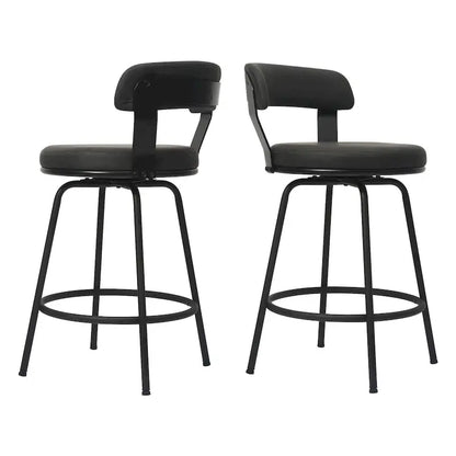 Hausfame Metal Counter Height Industrial Swivel Bar Stools