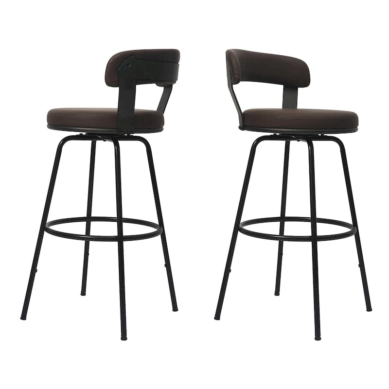 Hausfame Metal Counter Height Industrial Swivel Bar Stools