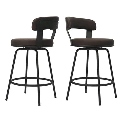 Hausfame Metal Counter Height Industrial Swivel Bar Stools