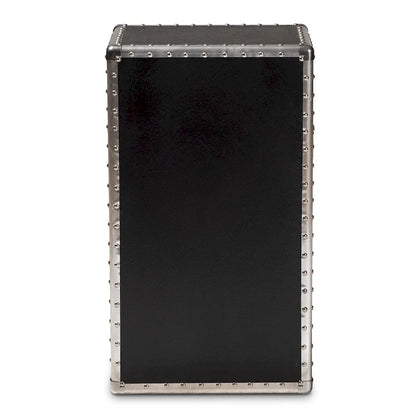 Baxton Studio Cosette Vintage Industrial Silver Metal Floral Accent Cabine