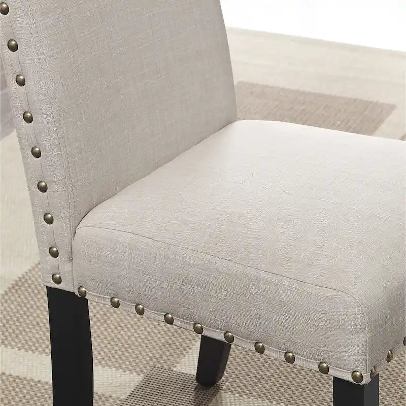 Roundhill Furniture Biony Fabric 29 Bar Stools with Nailhead Trim (Set of 2)