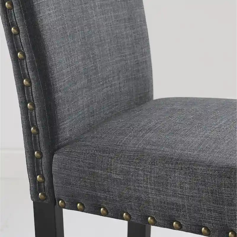 Roundhill Furniture Biony Fabric 29 Bar Stools with Nailhead Trim (Set of 2)