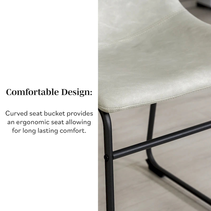 Middlebrook Prusiner Faux Leather Dining Chair (Set of 2)