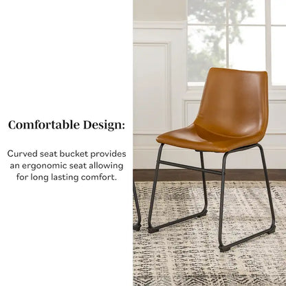 Middlebrook Prusiner Faux Leather Dining Chair (Set of 2)