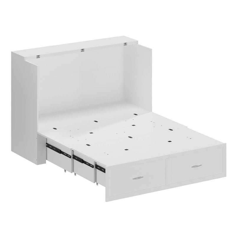 Full Size Murphy Bed Chest with Drawers For Home Office or Small Room