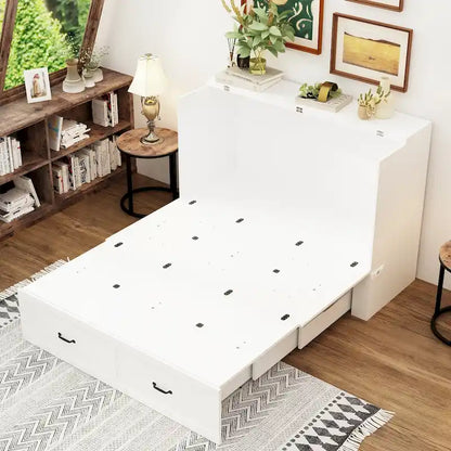 Full Size Murphy Bed Chest with Drawers For Home Office or Small Room