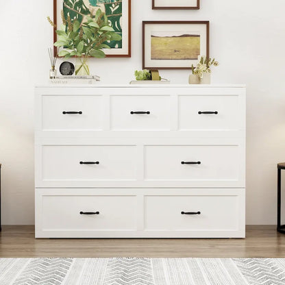 Full Size Murphy Bed Chest with Drawers For Home Office or Small Room