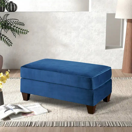 Roundhill Furniture Camero Fabric Cocktail Ottoman in Navy Blue