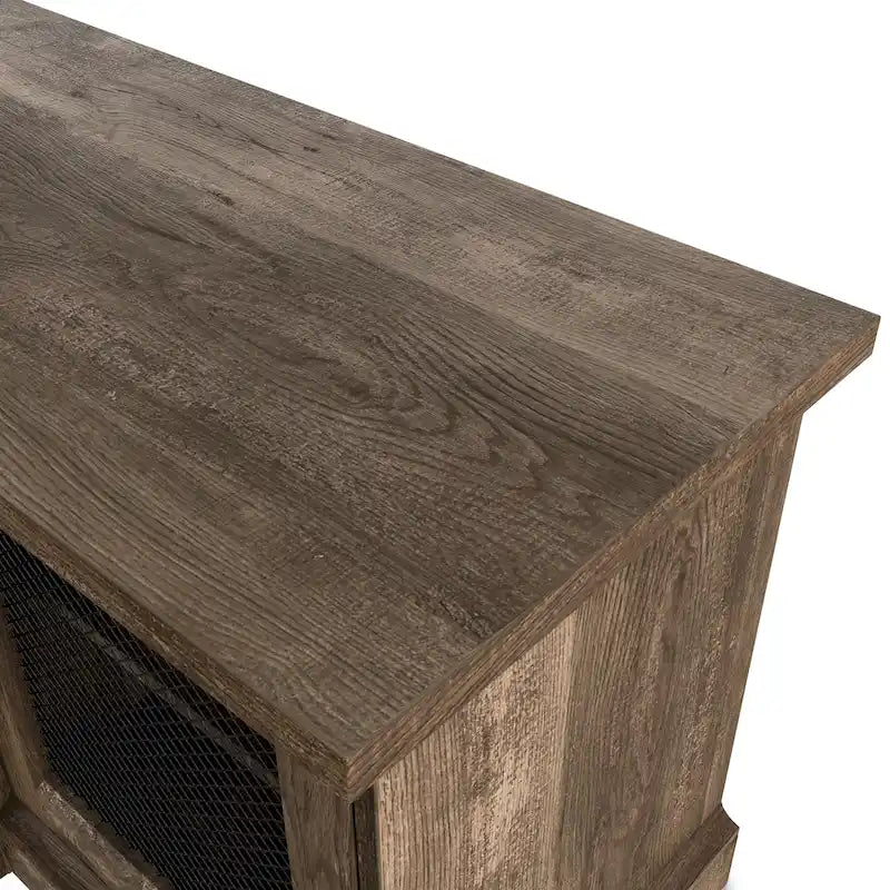 DH BASIC Rustic Reclaimed Oak 69-inch Wide 6-Shelf TV Stand by Denhour