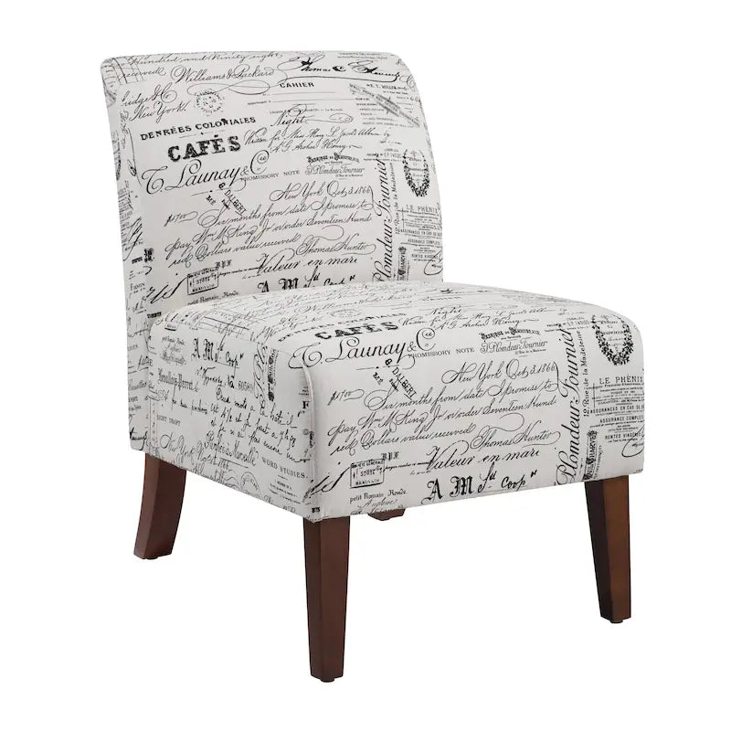 Porch & Den Bonner Written Text Print Accent Chair