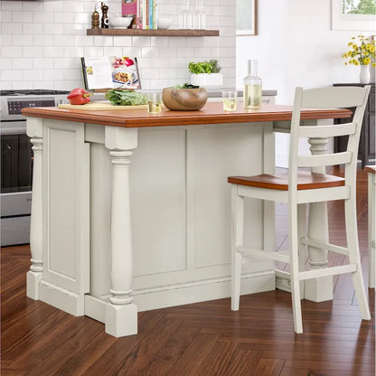 Monarch Off-White Wood Kitchen Island by Homestyles - 48 x 36 x 25