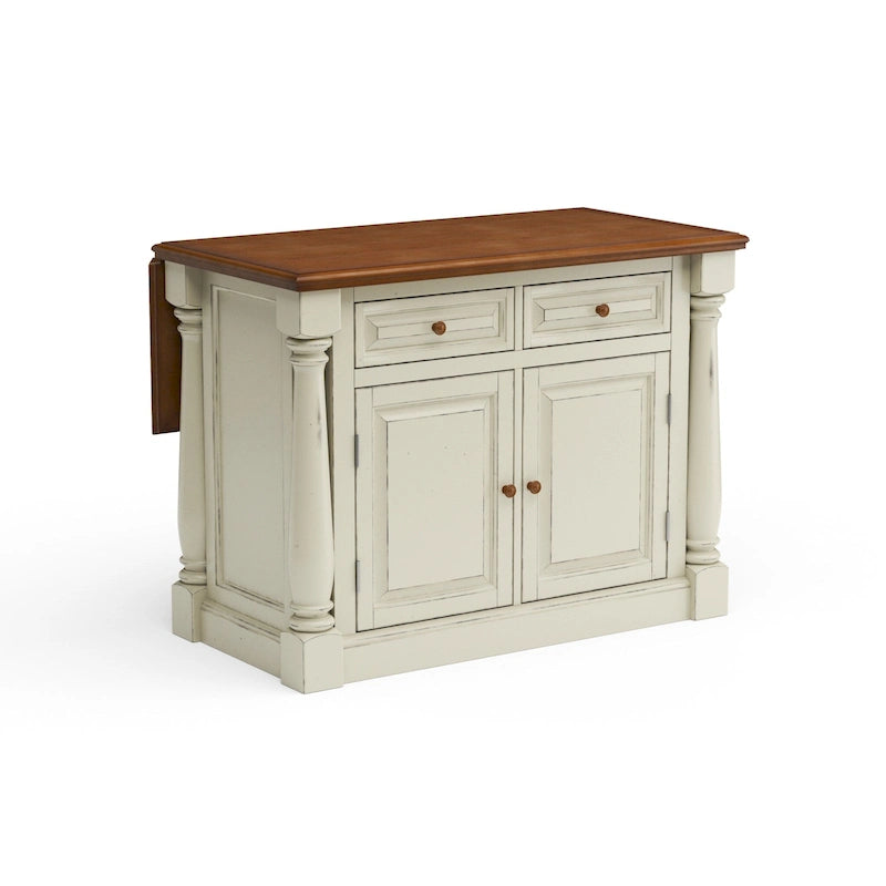 Monarch Off-White Wood Kitchen Island by Homestyles - 48 x 36 x 25