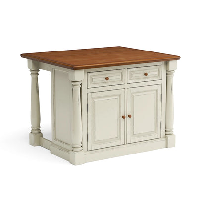 Monarch Off-White Wood Kitchen Island by Homestyles - 48 x 36 x 25