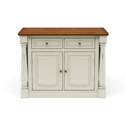 Monarch Off-White Wood Kitchen Island by Homestyles - 48 x 36 x 25