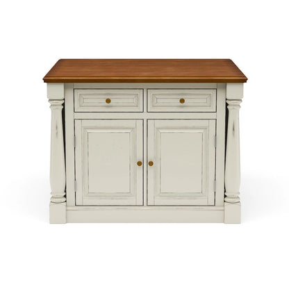 Monarch Off-White Wood Kitchen Island by Homestyles - 48 x 36 x 25