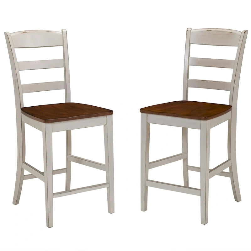 Homestyles Monarch 3-Piece Off-White Wood Kitchen Island Set with Drop Leaf Wood Top - 48' x 25' x 36'