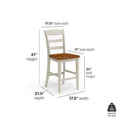 Homestyles Monarch 3-Piece Off-White Wood Kitchen Island Set with Drop Leaf Wood Top - 48' x 25' x 36'