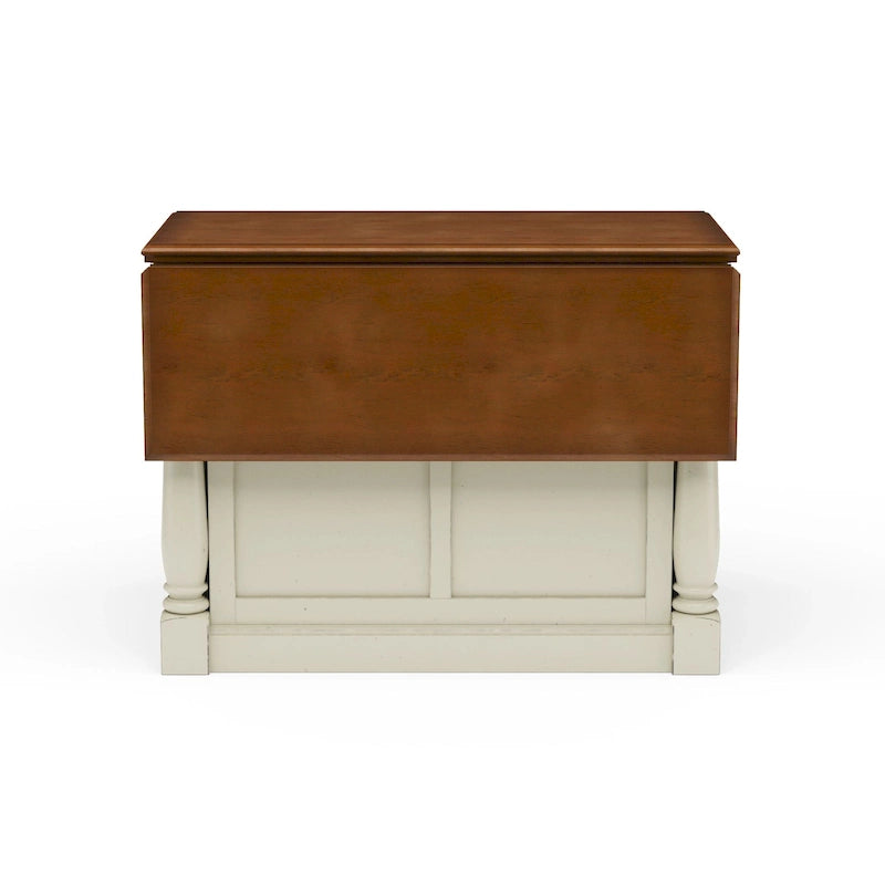 Homestyles Monarch 3-Piece Off-White Wood Kitchen Island Set with Drop Leaf Wood Top - 48' x 25' x 36'