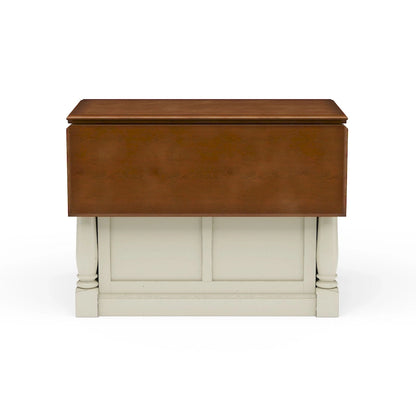 Homestyles Monarch 3-Piece Off-White Wood Kitchen Island Set with Drop Leaf Wood Top - 48' x 25' x 36'