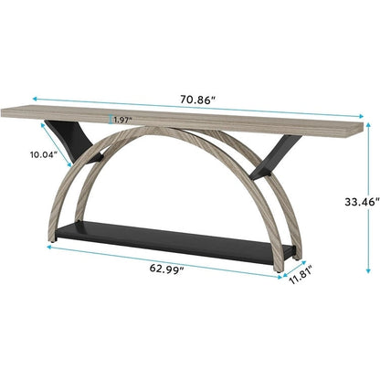 Narrow Long Console Table Sofa Table with Half Moon Frame