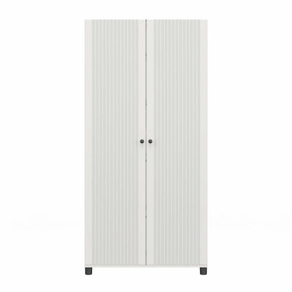 Avenue Greene Baldwin Fluted 36 in. Wide 2 Door Storage Cabinet, White