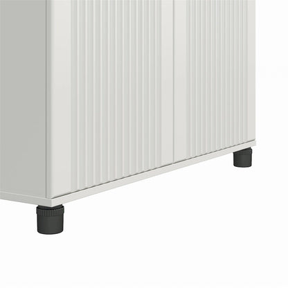 Avenue Greene Baldwin Fluted 36 in. Wide 2 Door Storage Cabinet, White