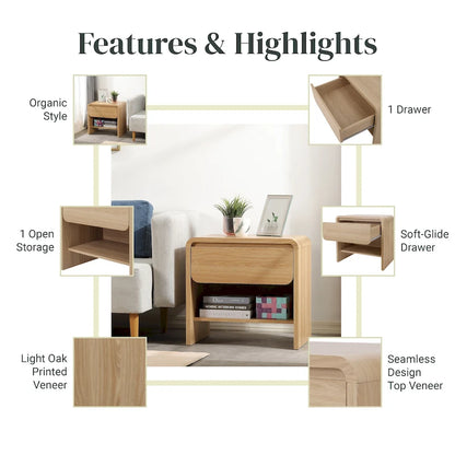 Delmare KD Side/End Table with 1 Drawer
