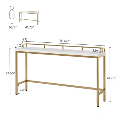 70.9 Extra Long Sofa Console Table, Behind The Couch Table Narrow Entryway Table