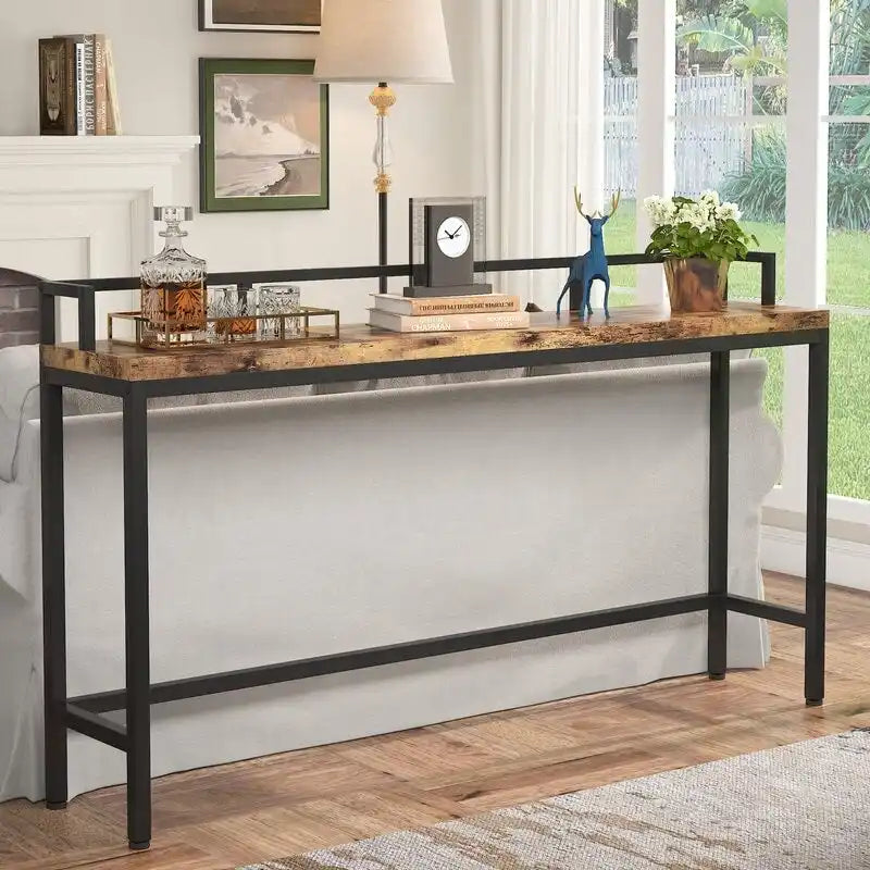 70.9 Extra Long Sofa Console Table, Behind The Couch Table Narrow Entryway Table