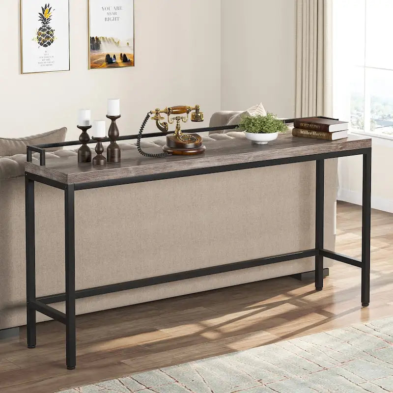 70.9 Extra Long Sofa Console Table, Behind The Couch Table Narrow Entryway Table